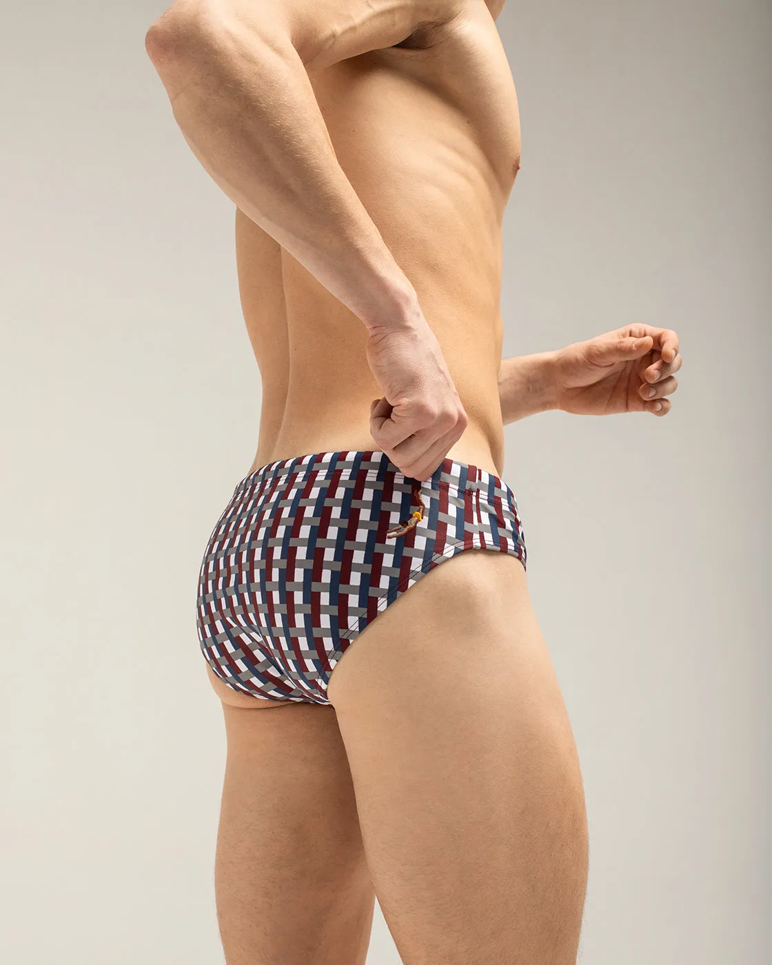Mosso Sunwear Intreccio slip mare bordeaux resistente cloro