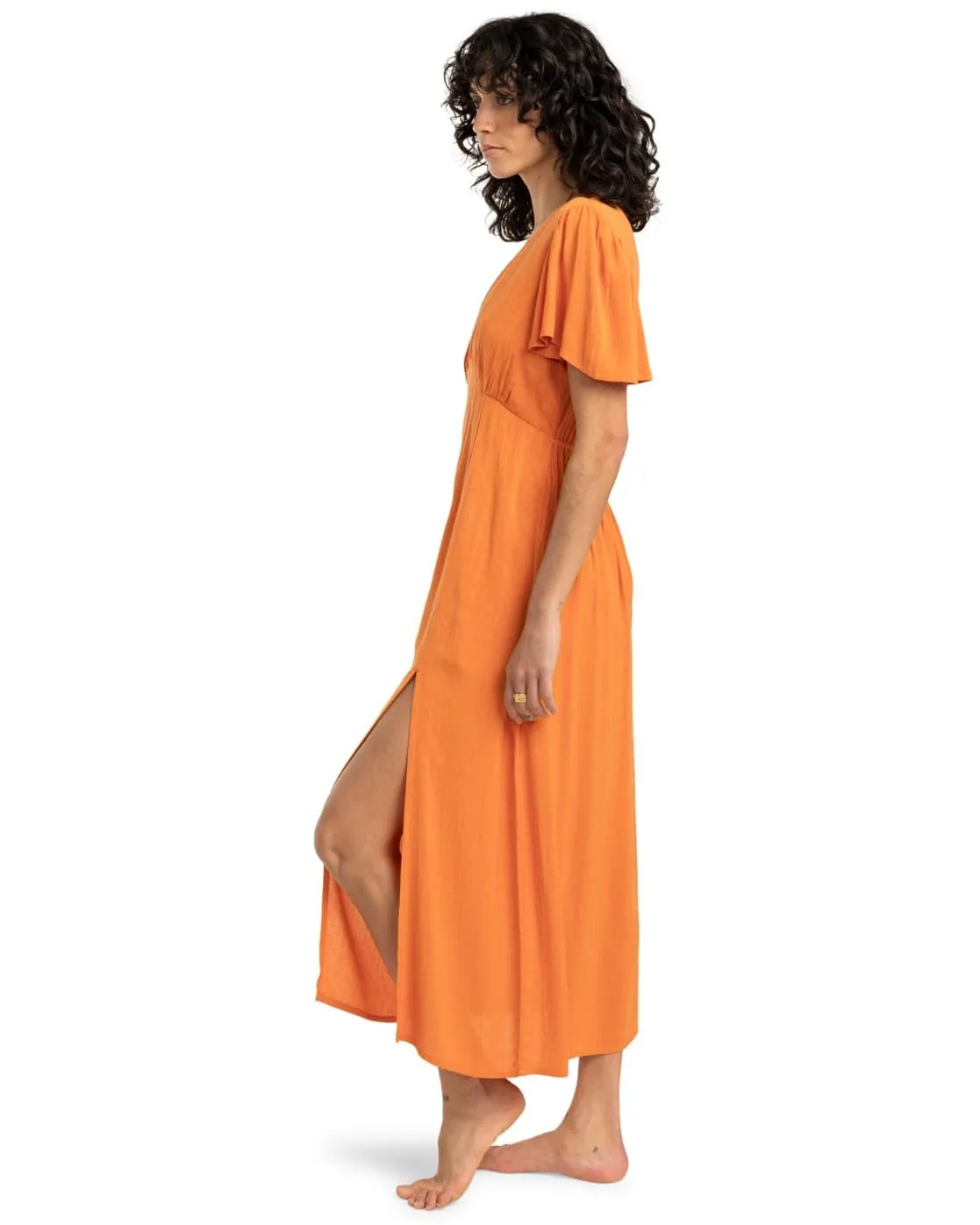 Billabong Jet Set Vestito Donna Arancione S Tessuto Leggero
