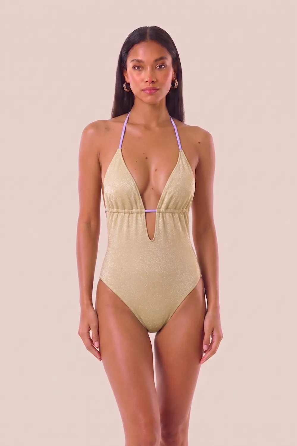4 Giveness Glitter costume intero oro brillante