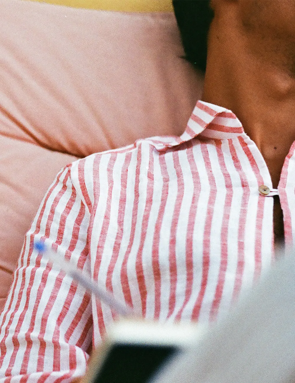 Ripa Ripa Capri Righe Rosse camicia lino a righe
