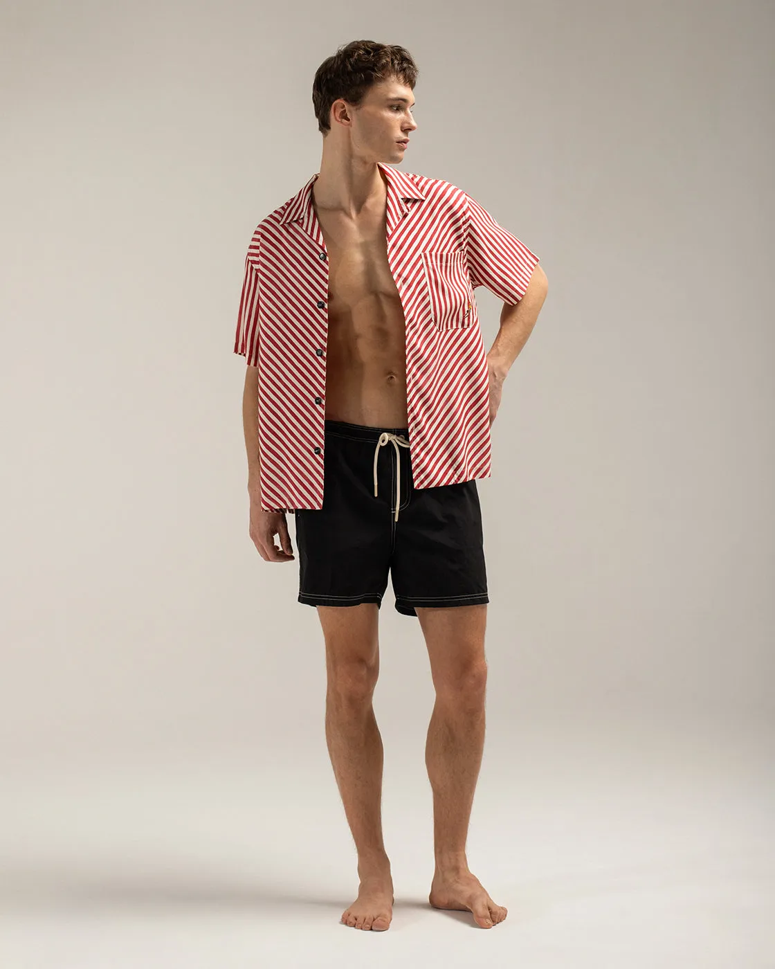 Mosso Sunwear Red Wave camicia manica corta TENCEL traspirante