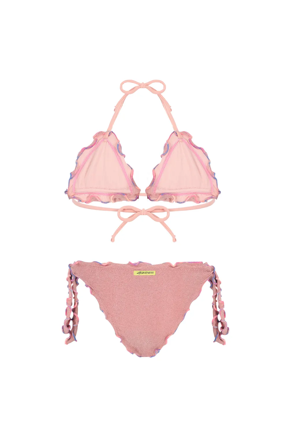 4 Giveness triangolo bikini bimba fuxia con nodi