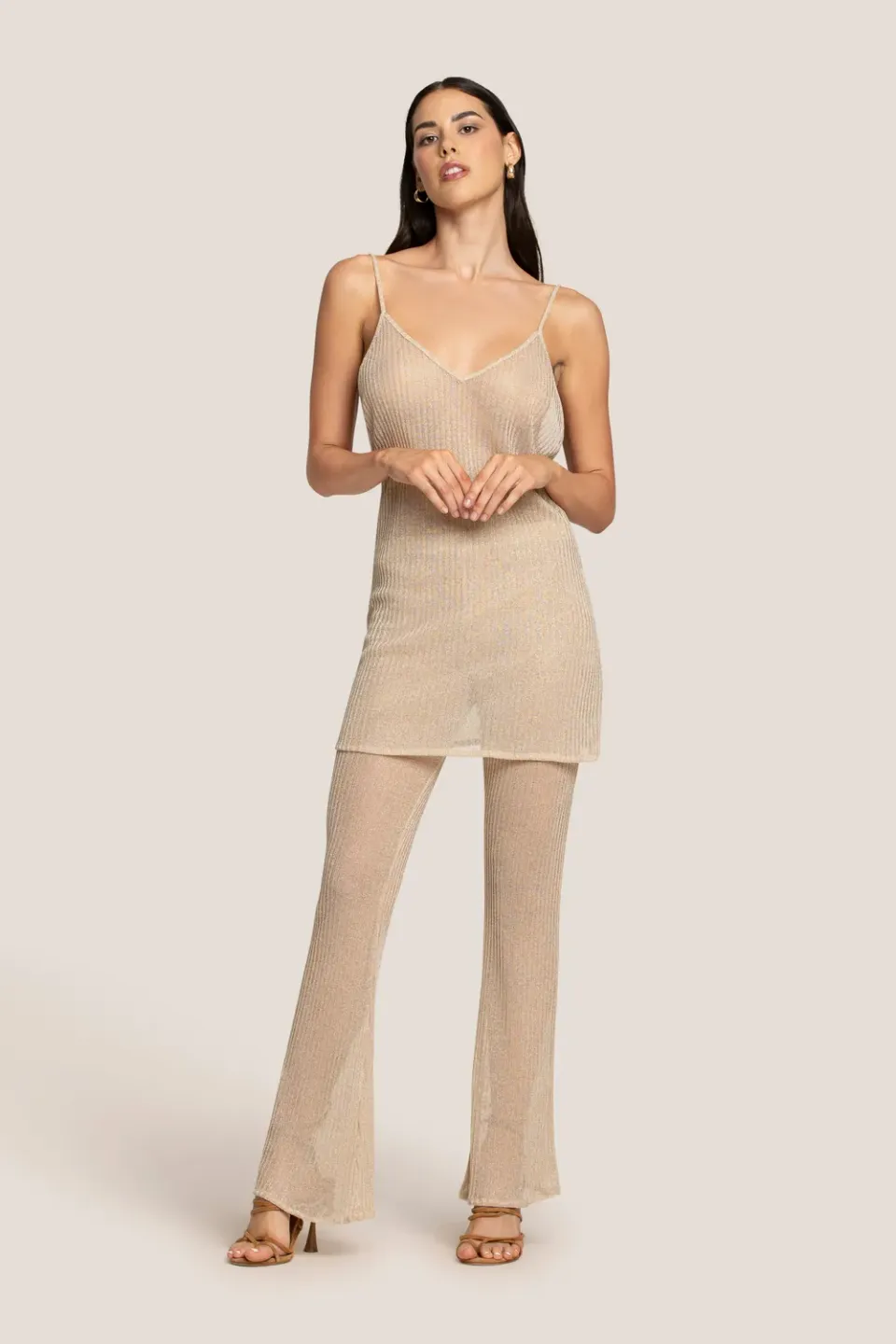 4Giveness Transparent Soft pantaloni zampa neri cover up