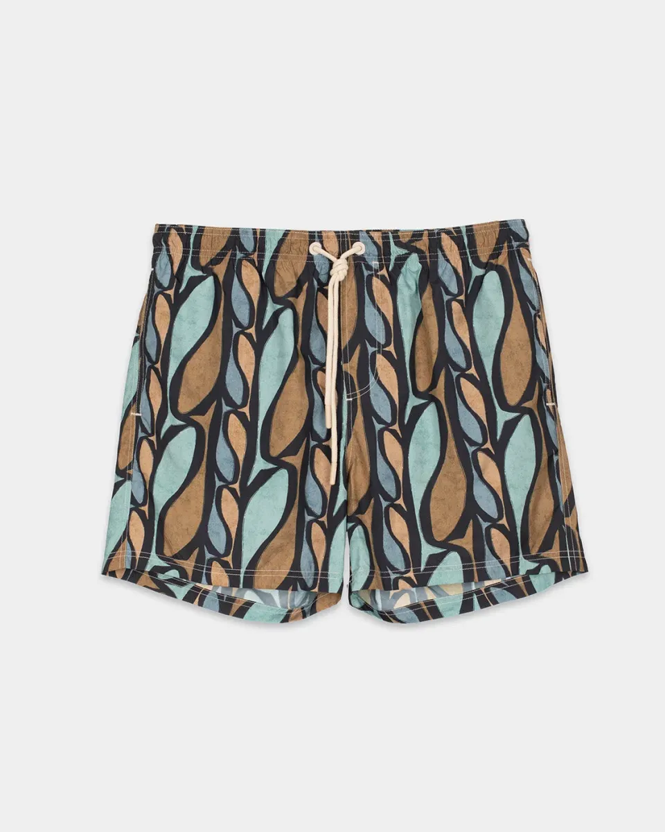 Mosso Sunwear Pesci costume boxer marrone fluido
