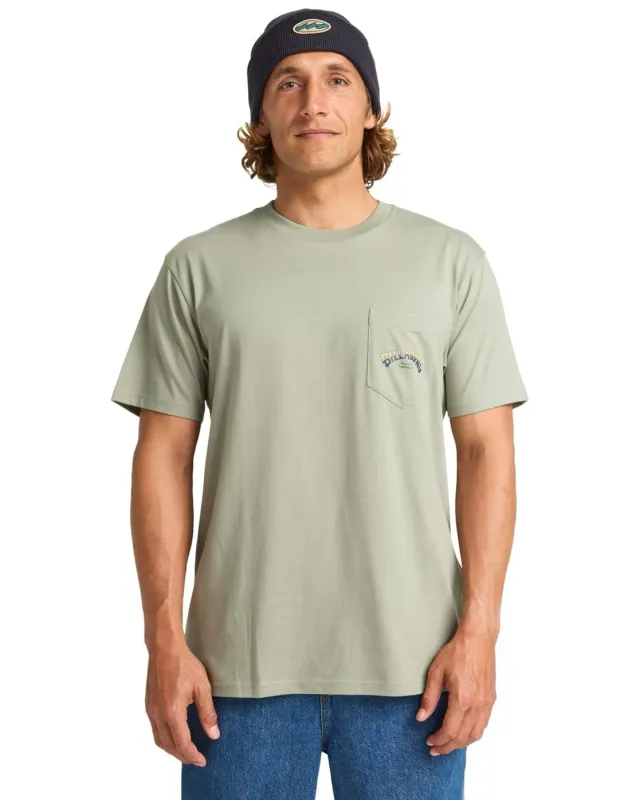Billabong Stacked Arch Pkt t-shirt uomo grigio verde