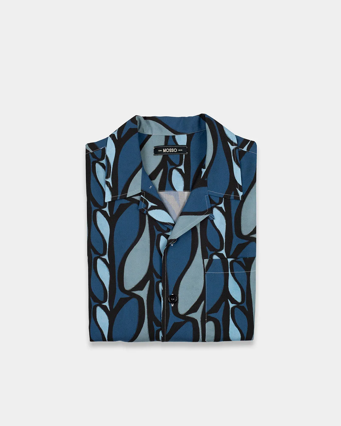 Mosso Sunwear Pesci camicia azzurra lyocell