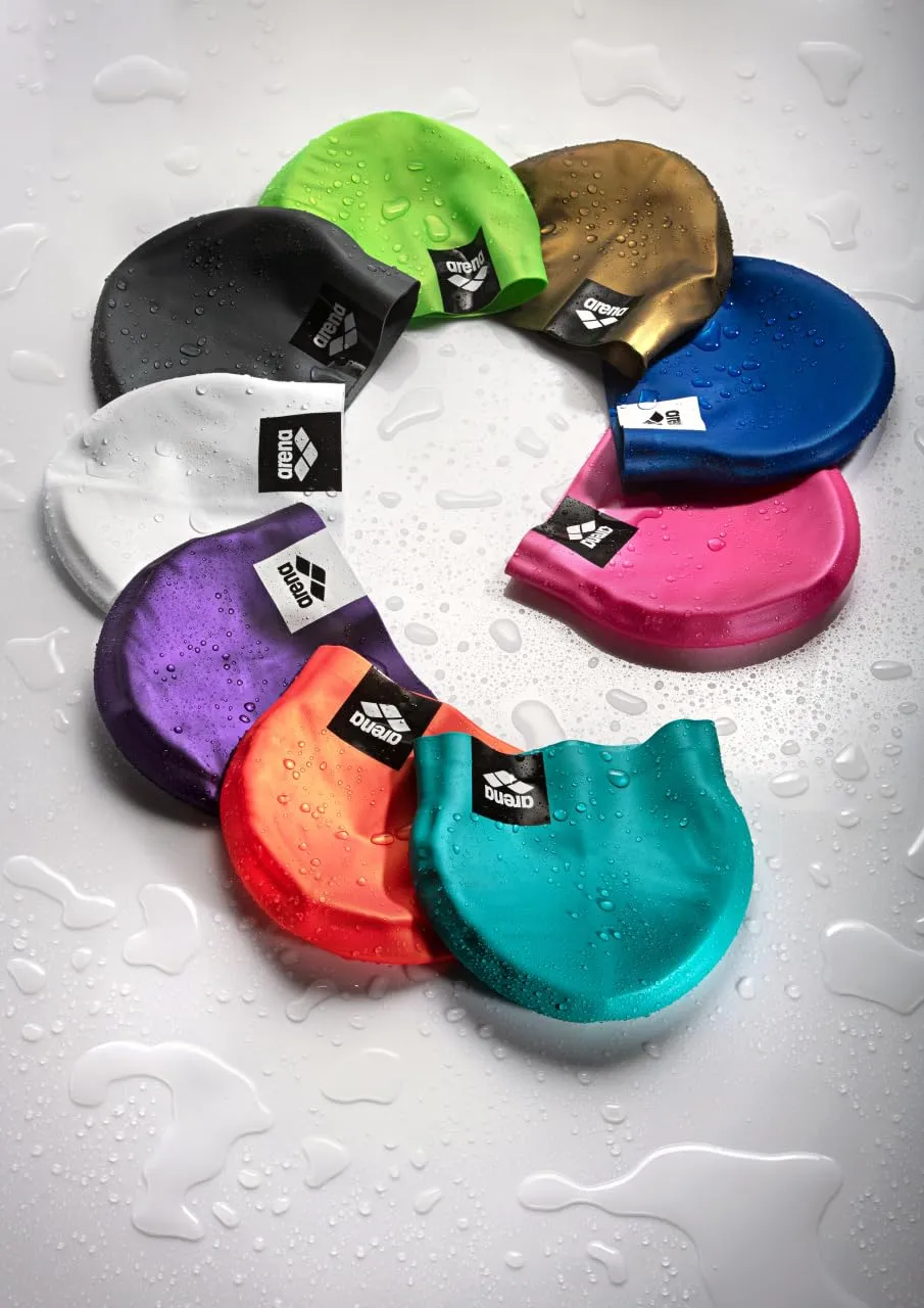 Arena Logo Moulded cuffia nuoto viola silicone