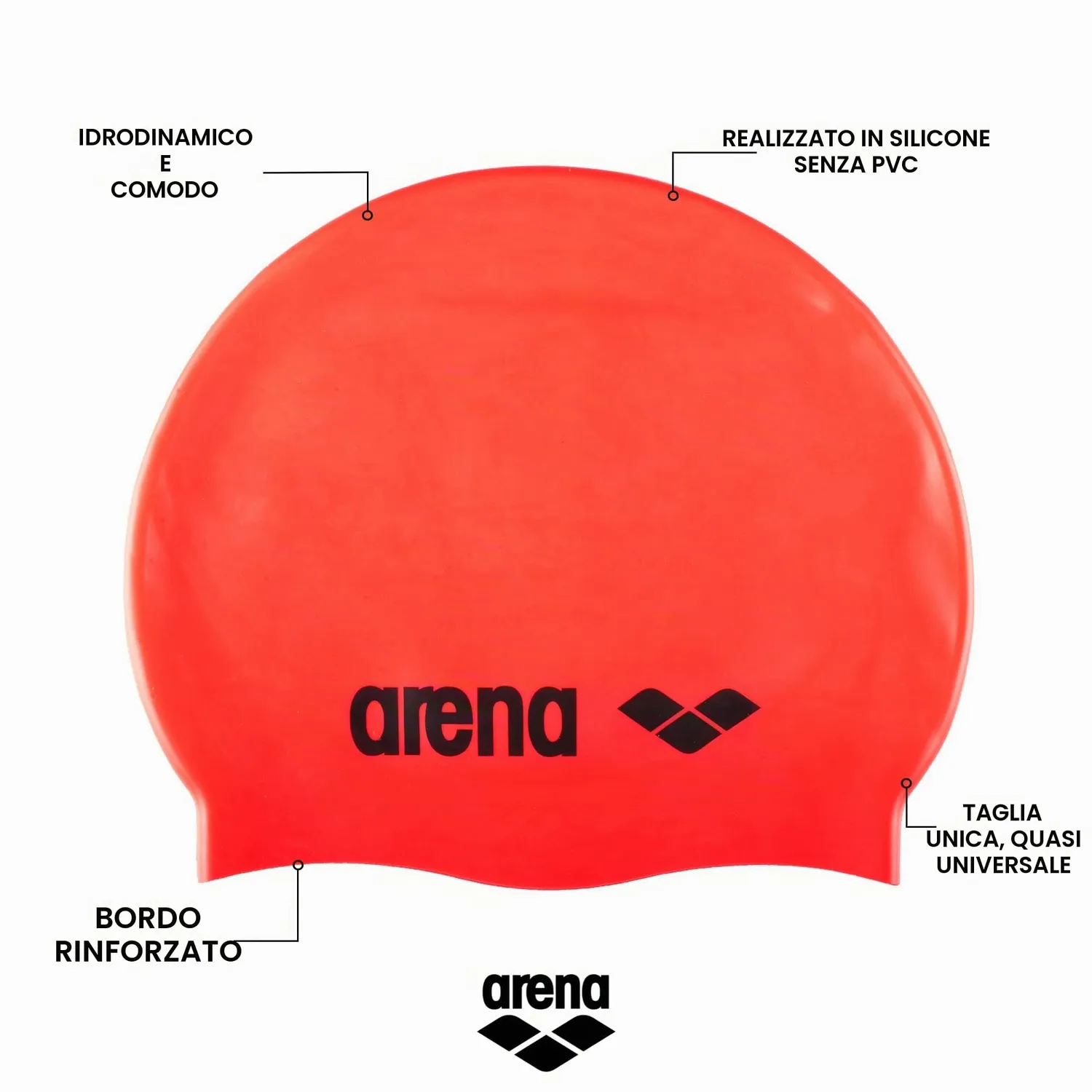 Arena Classic Silicone cuffia nuoto in silicone