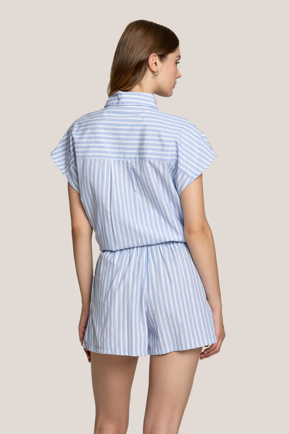 4Giveness Short Vertical Lines Shorts Donna Azzurro Righe