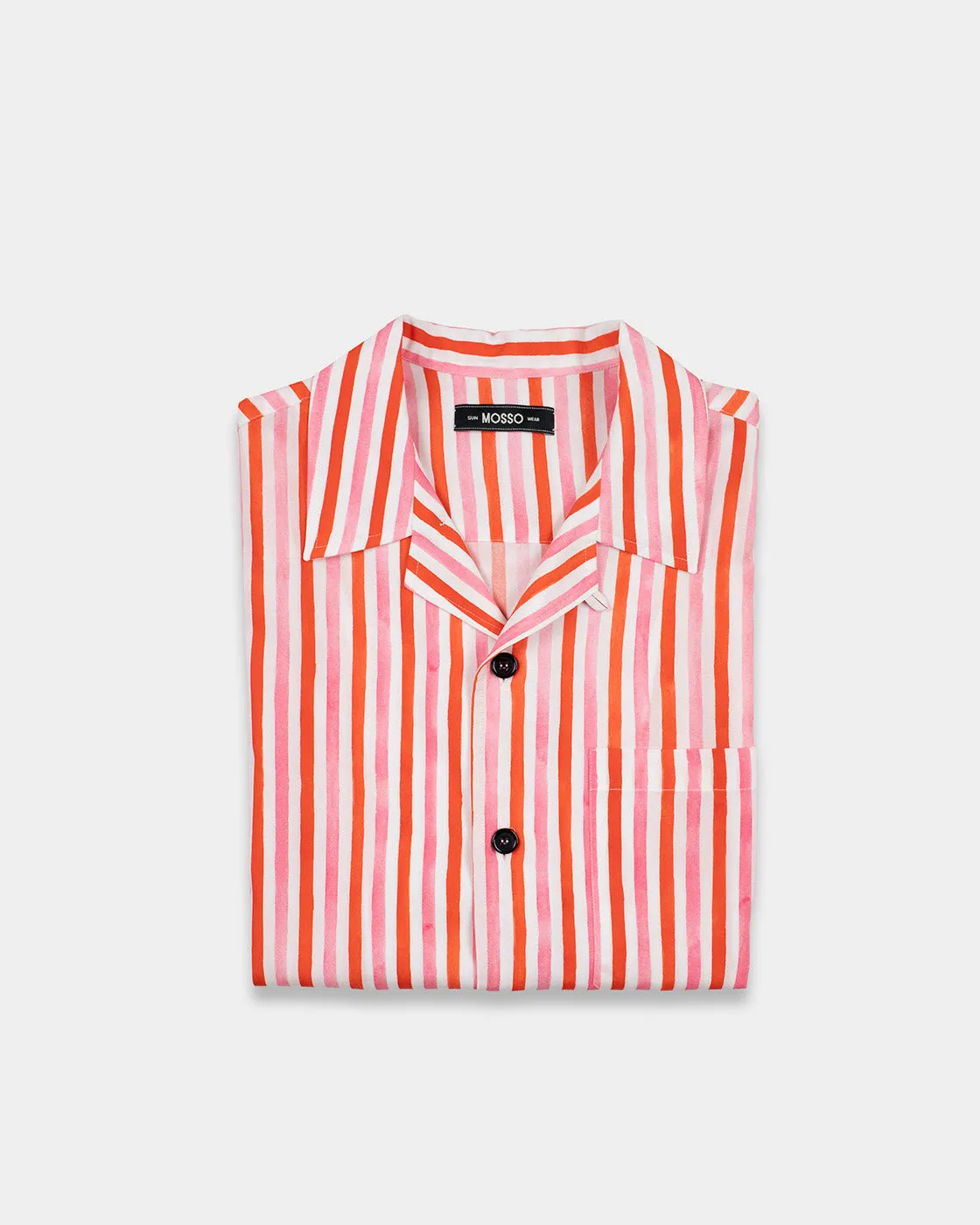 Mosso Sunwear Coral Wave camicia corallo a righe Tencel
