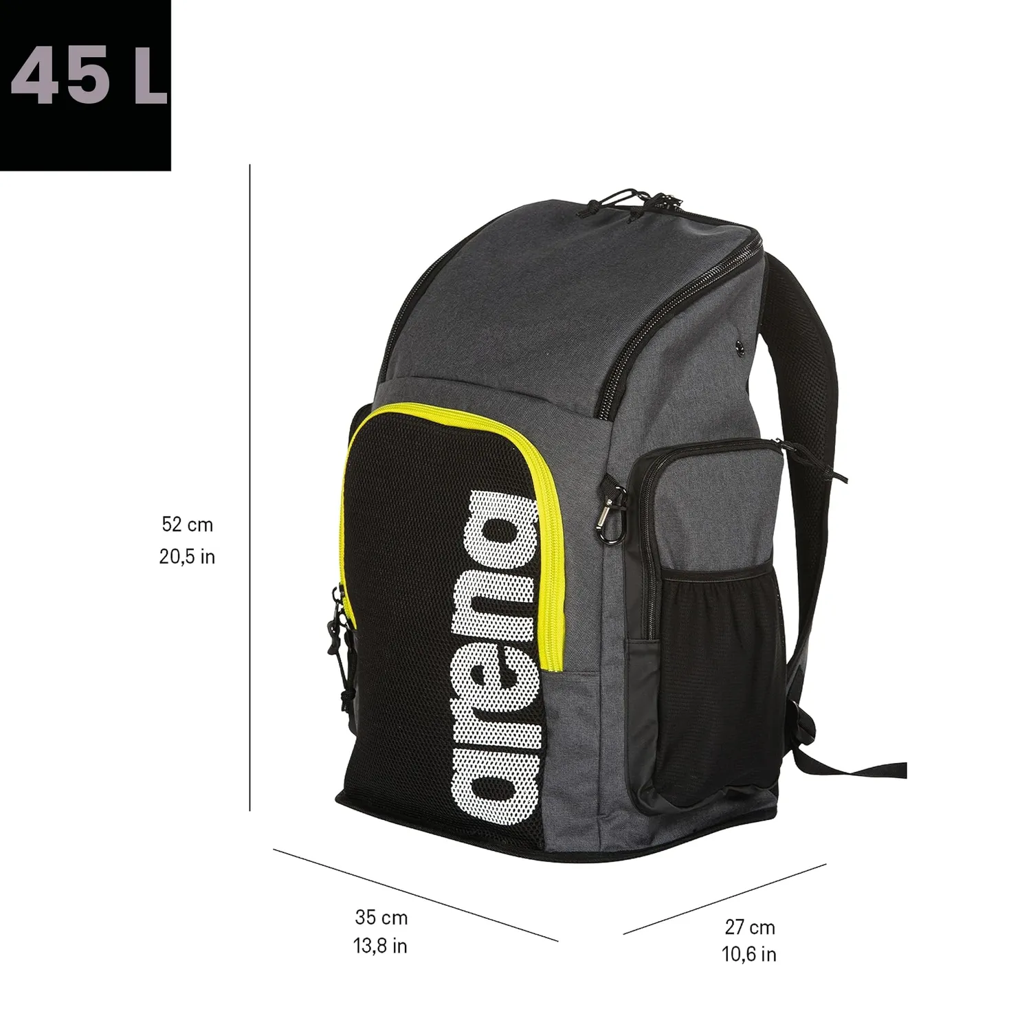 Arena Team Backpack 45 Zaino 45L Rosso Fondo Rinforzato
