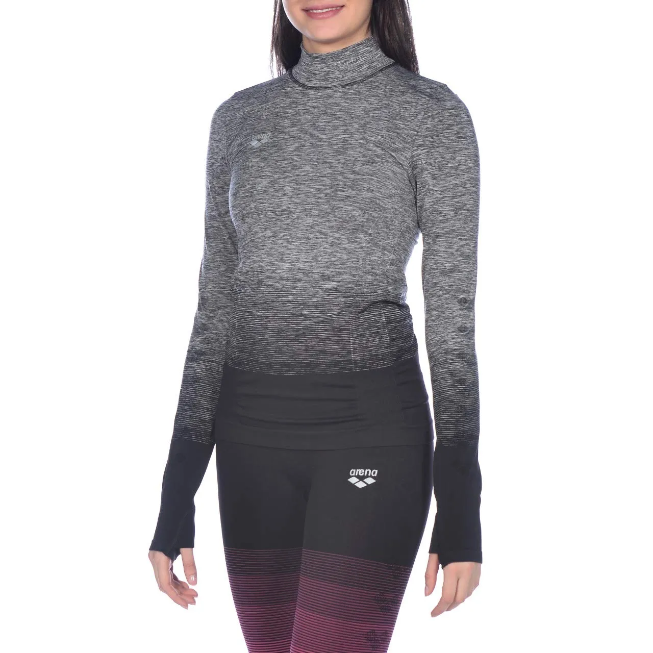 Arena Seamless Maglia Donna Maniche Lunghe nera termica