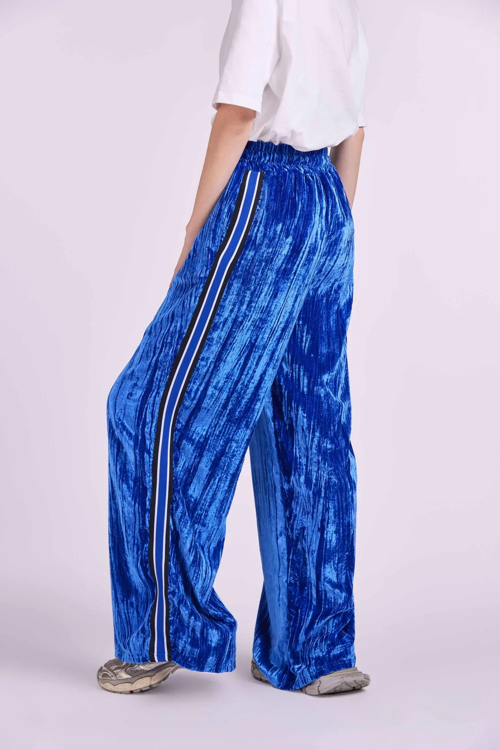 4Giveness 4GVS pantaloni palazzo bande grigio poliestere