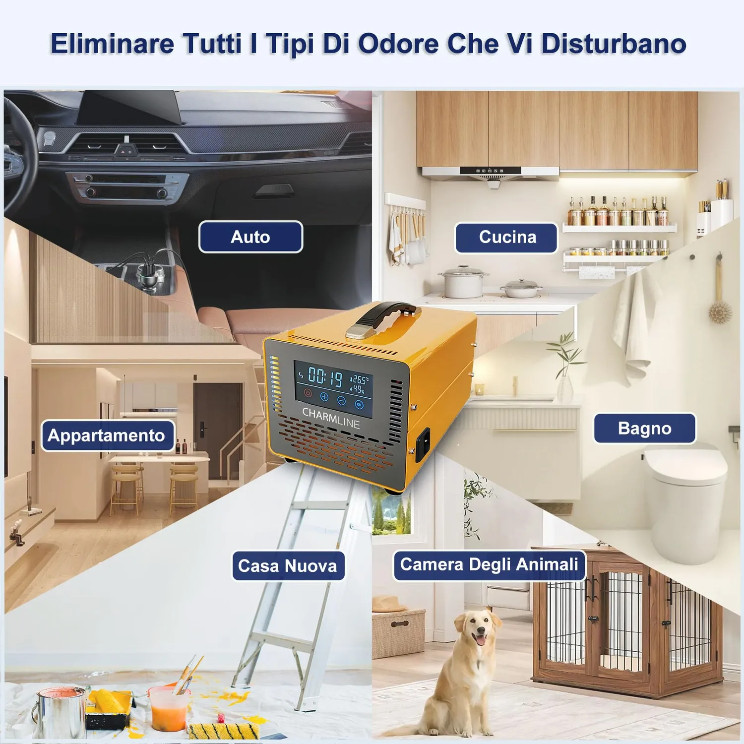 Charmline Intelligente 60000mg/h ozonizzatore arancione 500 mq
