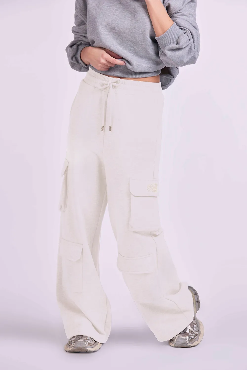 4 Giveness 4-Pocket pantaloni oversize grigi cotone