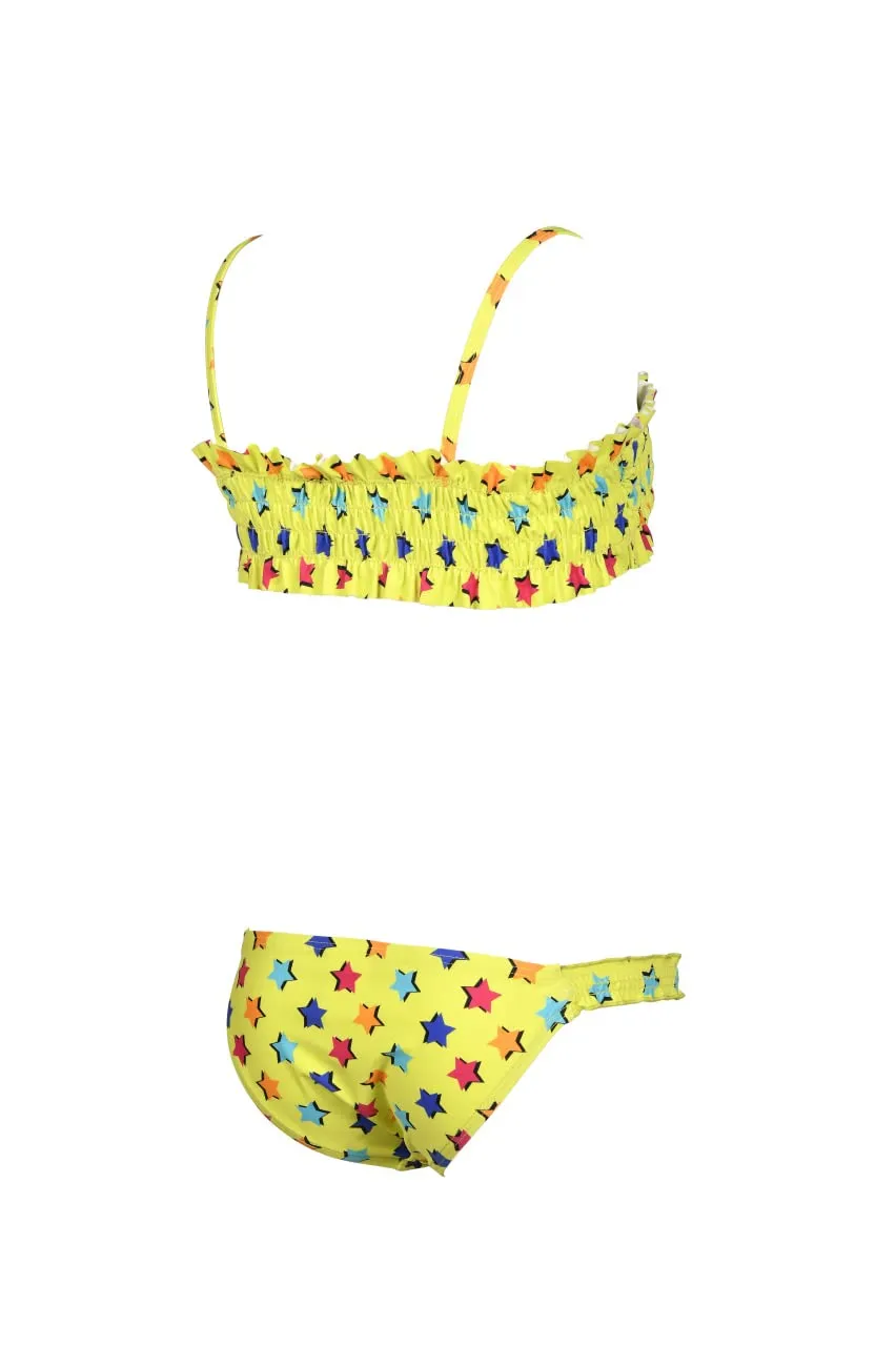 Arena Bandeau Allover bikini bambina soft green multi