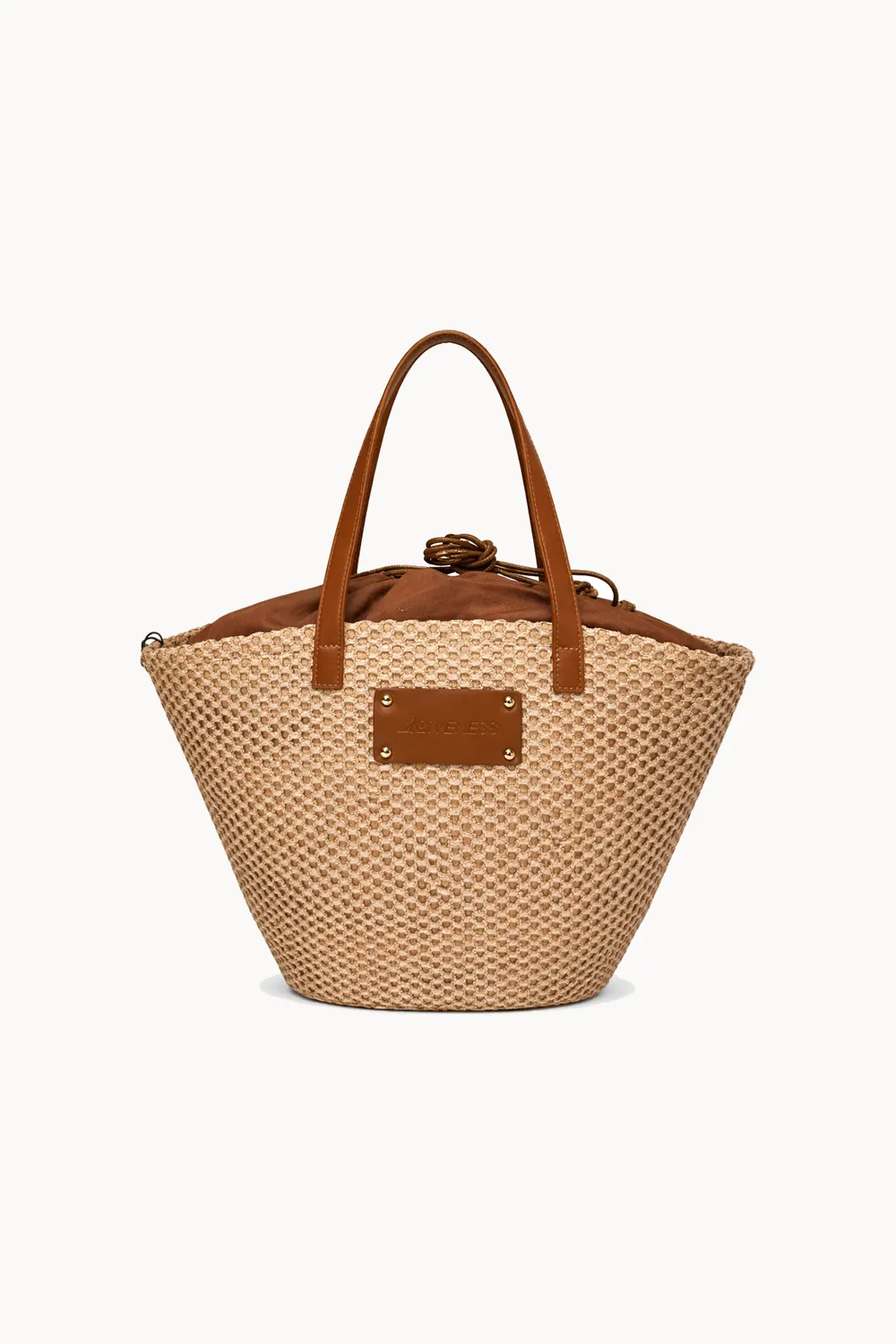 4 Giveness Taormina borsa paglia sand-nero capiente
