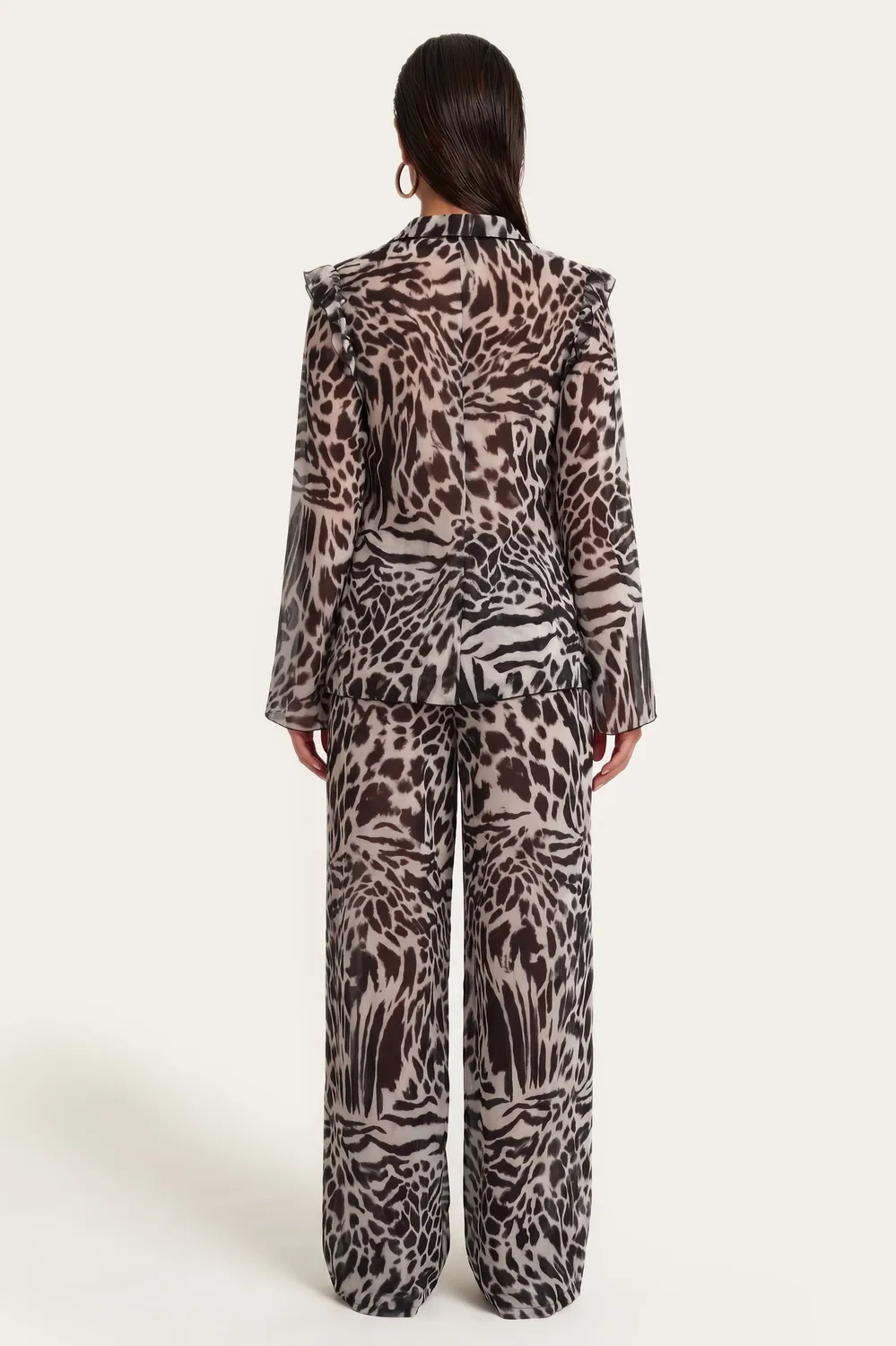 4 Giveness Melted Skin Camicia Animalier Georgette