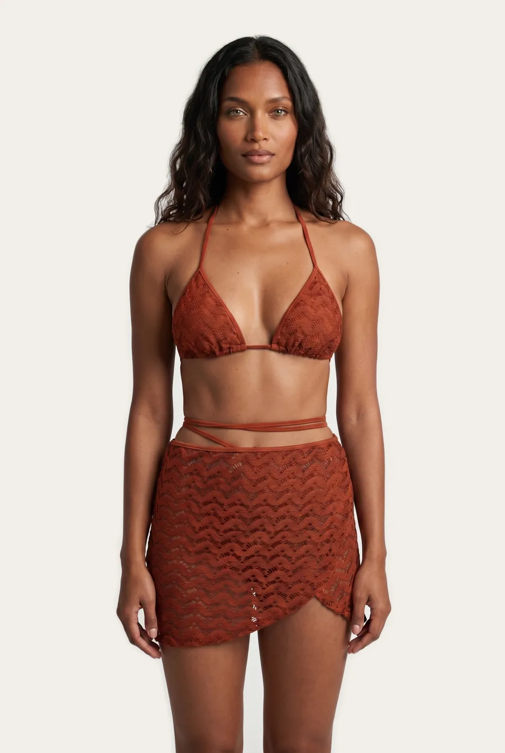 4Giveness Pareo Mesh Crochet gonna mare nero rete