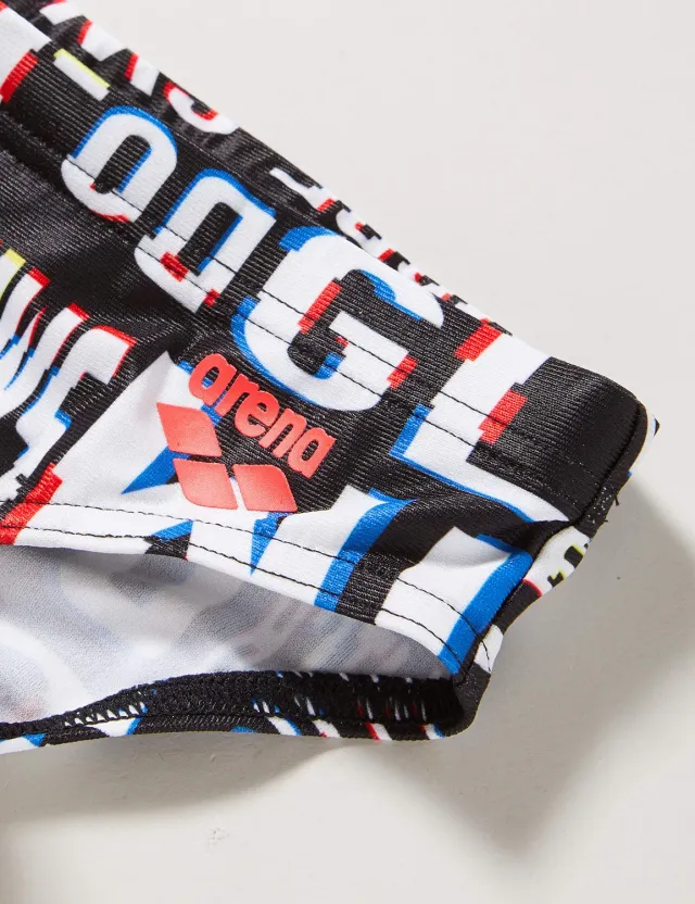 Arena Neon Glitch Jr Brief slip nuoto bambino nero 12-13 anni