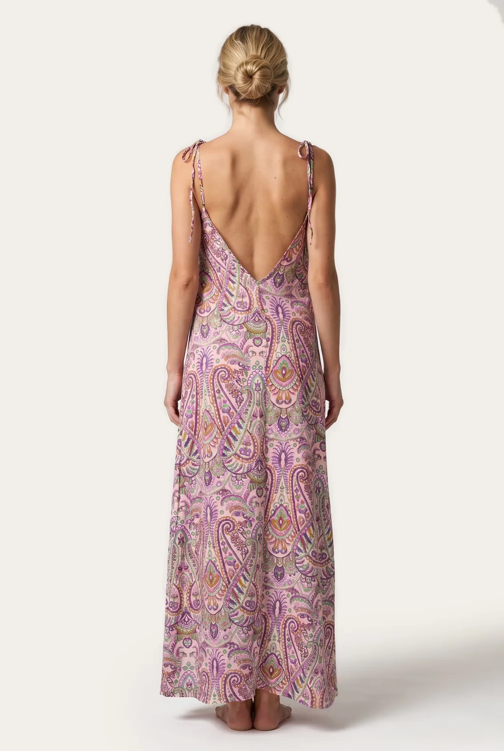 4Giveness Paisley Bloom abito lungo fantasia scollato