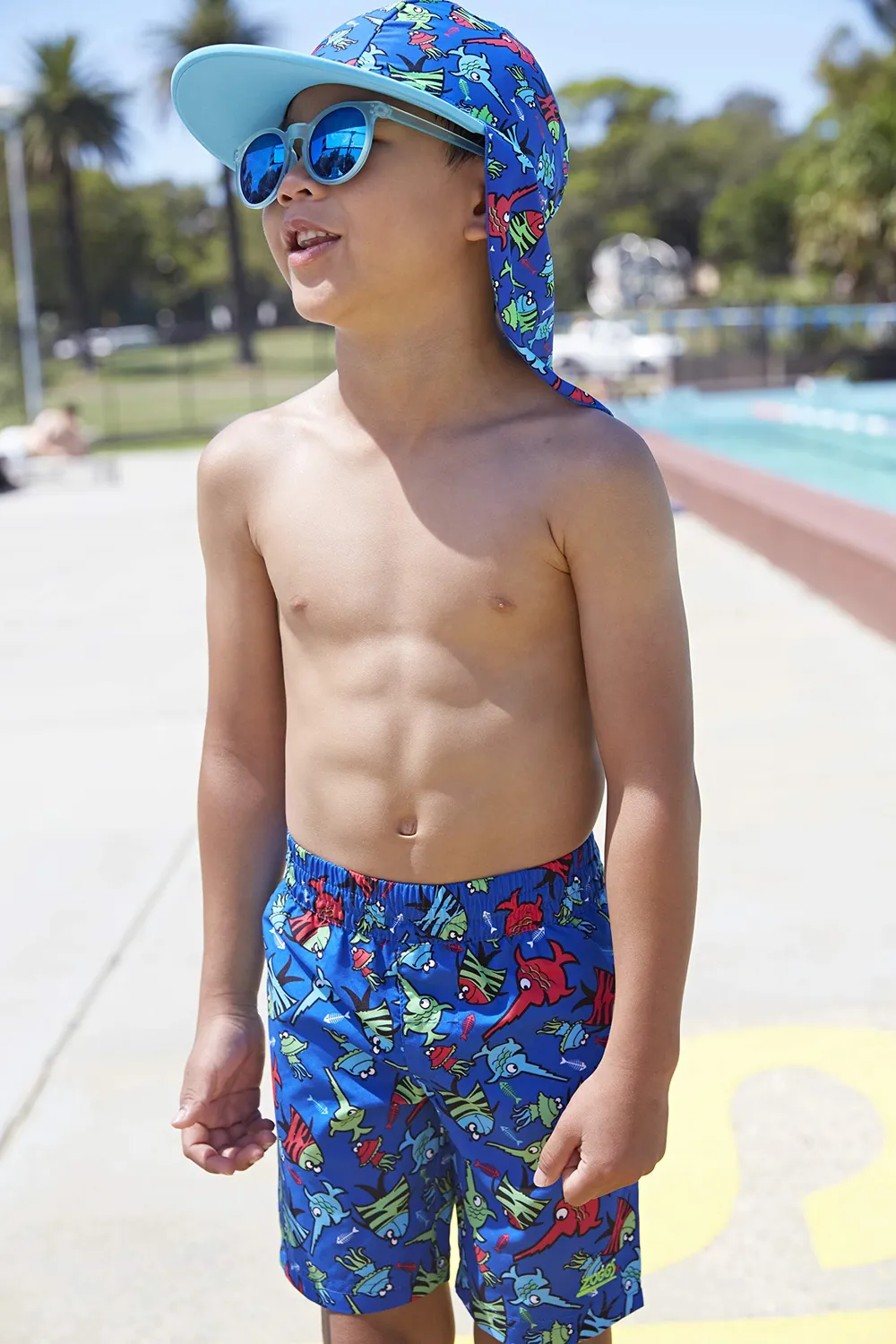 Zoggs Sea Saw Sun Hat Cappello Sole Bambino UPF50+ Blu