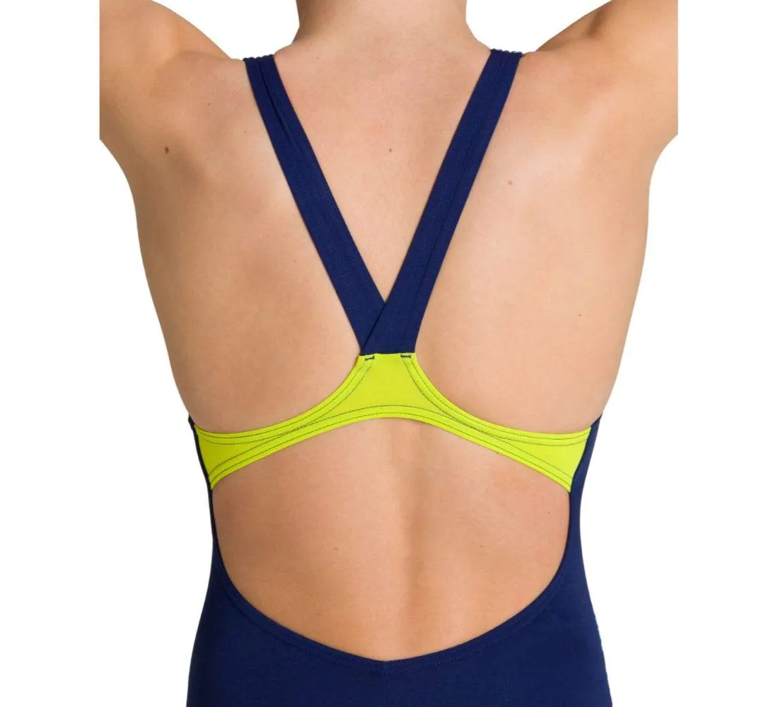 Arena Let's Play Jr V Back costume intero bambina navy-soft green 6-7