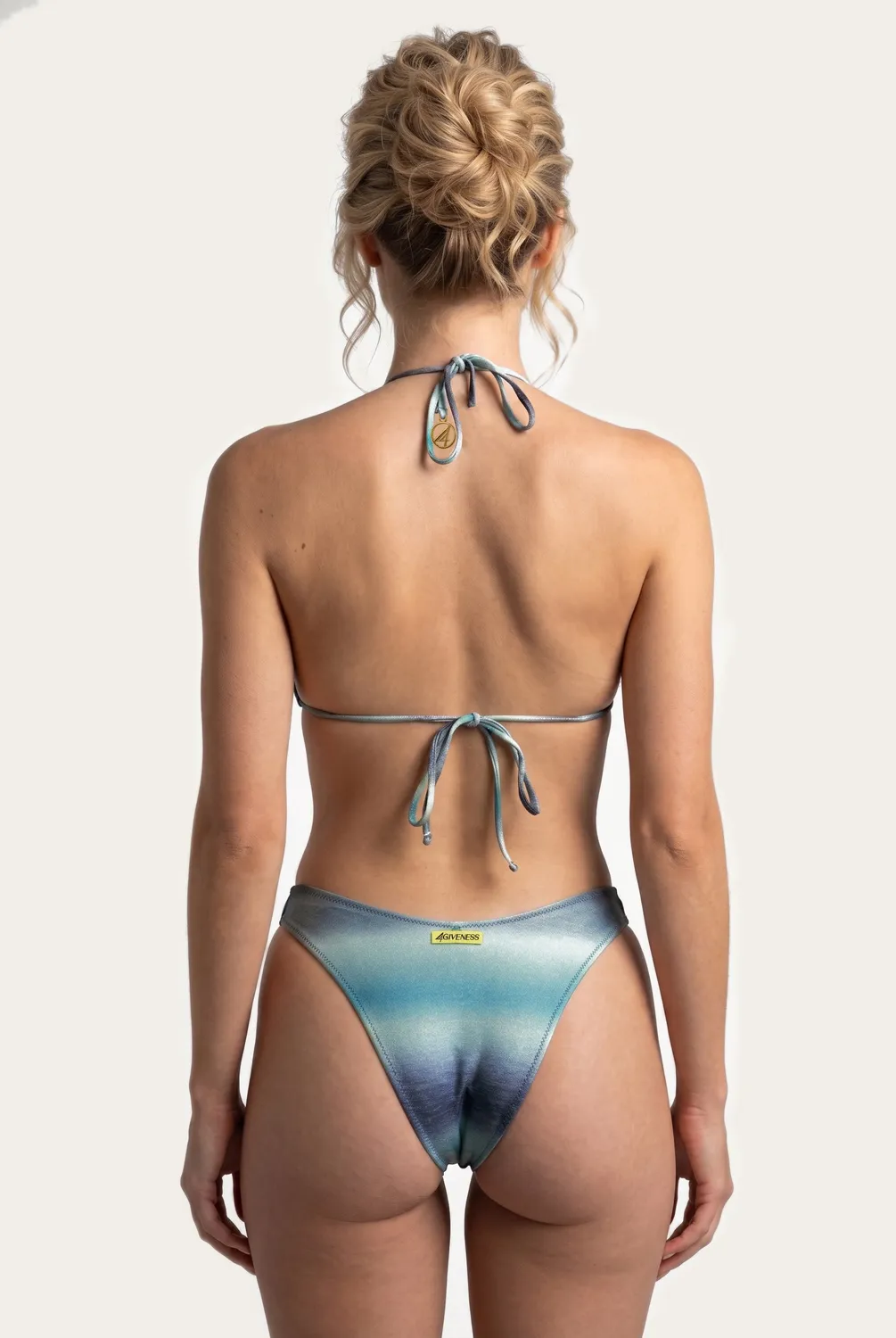 4 Giveness Shimmer Fade Bikini Triangolo Slip V Ottanio