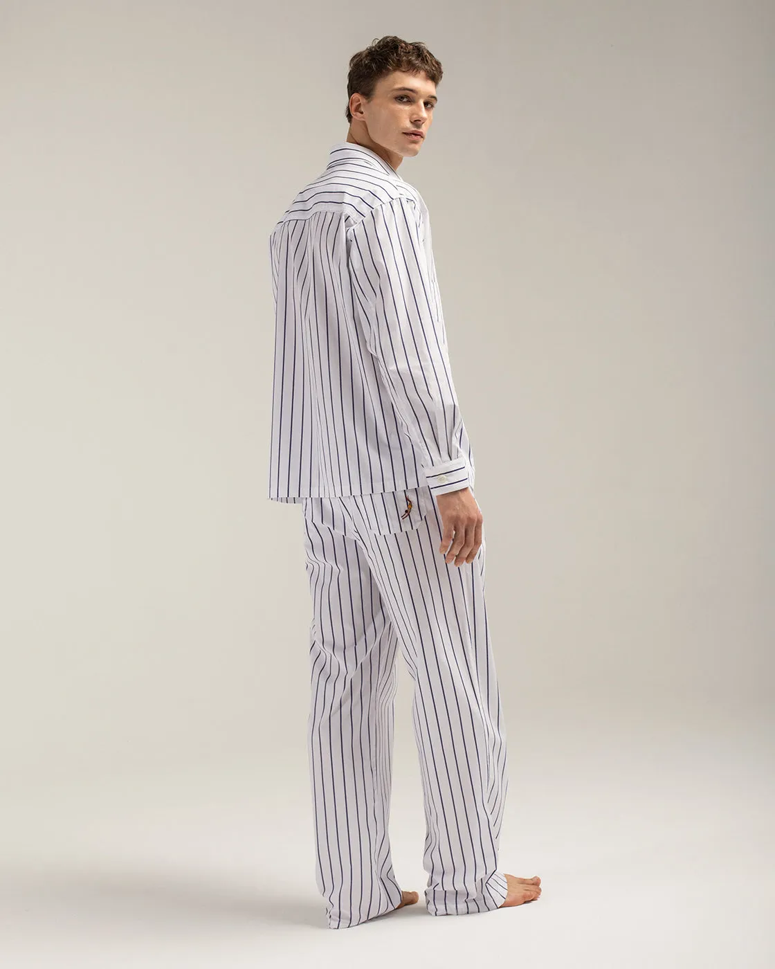 Mosso Sunwear Sun Stripes pantaloni cotone a righe blu