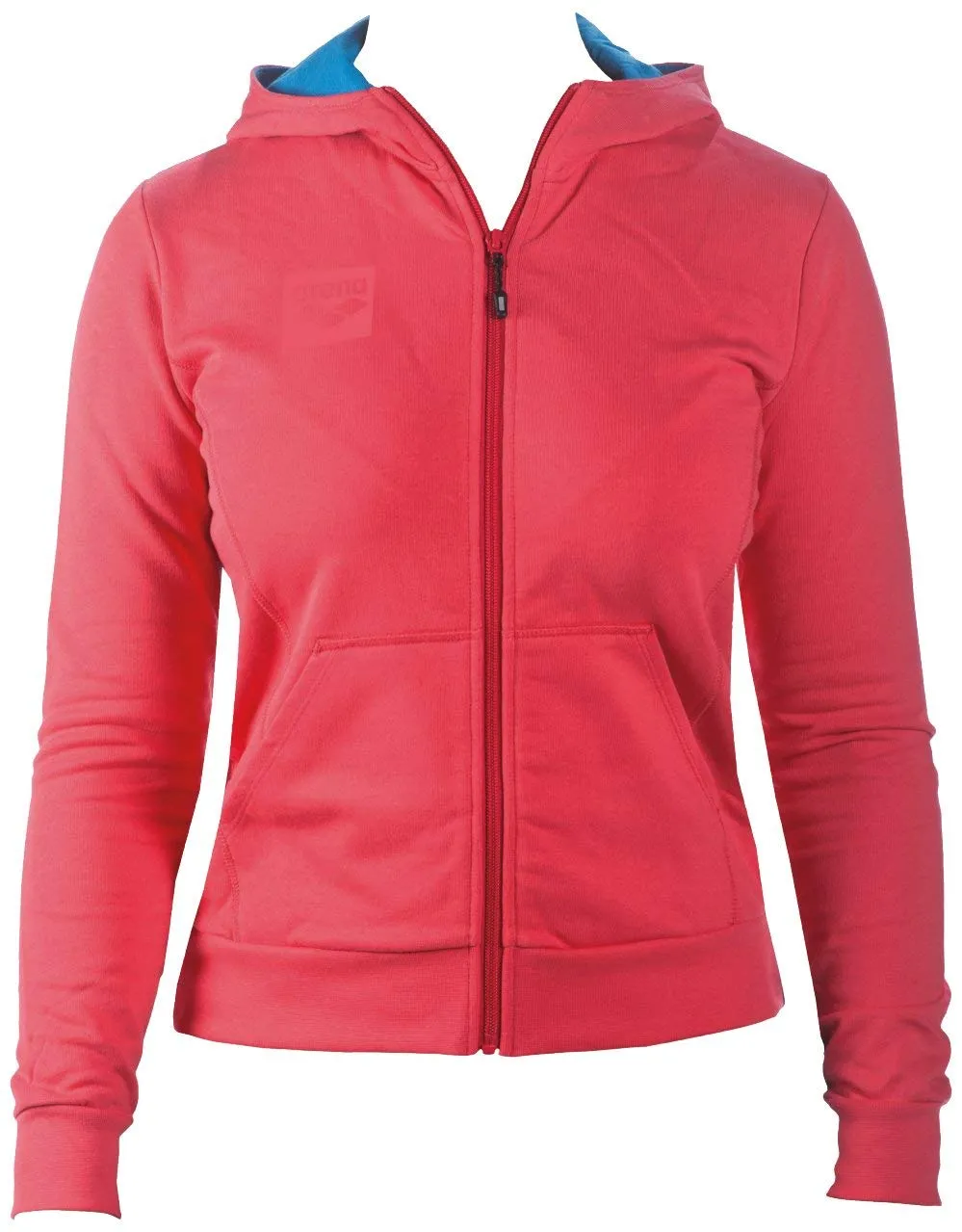 Arena Essential giacca donna cappuccio zip rosso fluo sport