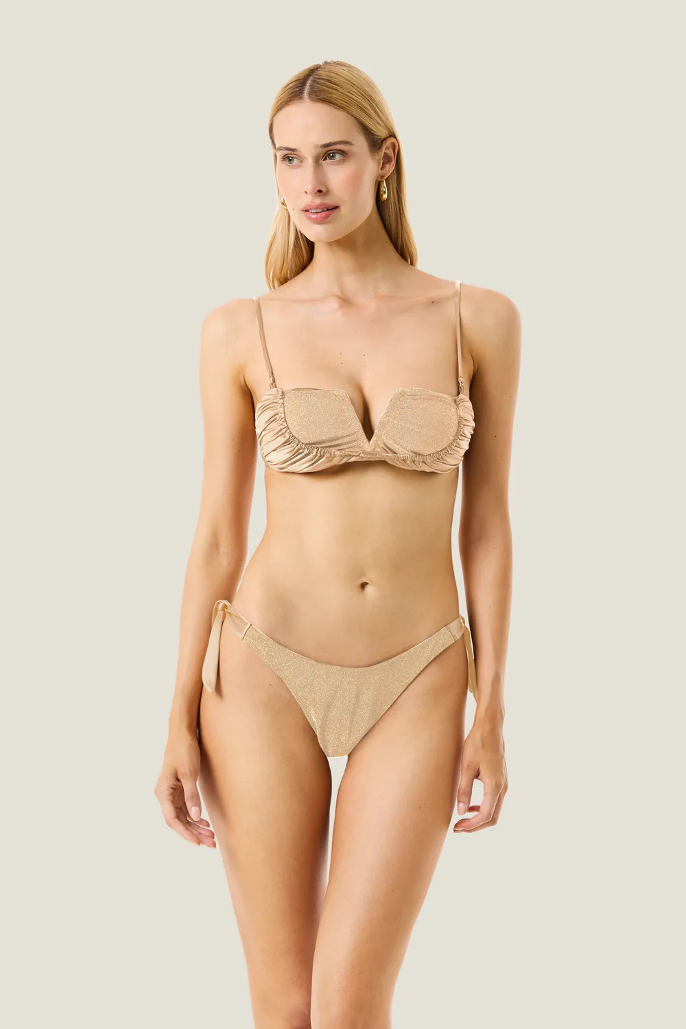 4 Giveness Resort Glossy Touch bikini balconcino nero lurex