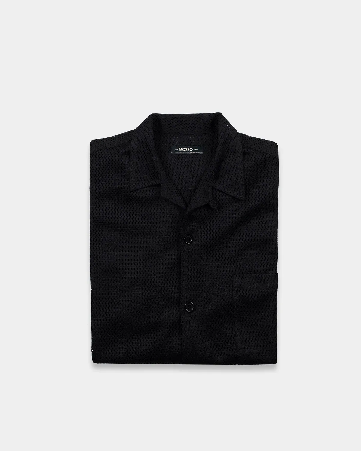 Mosso Sunwear camicia mesh nera manica corta