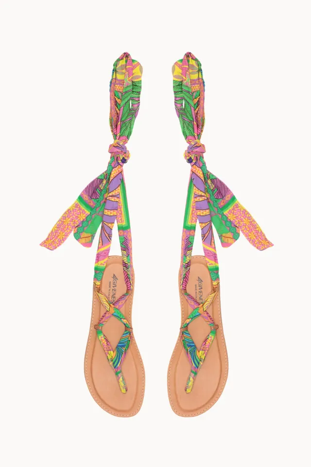 4 Giveness Foulard sandalo infradito donna fantasia