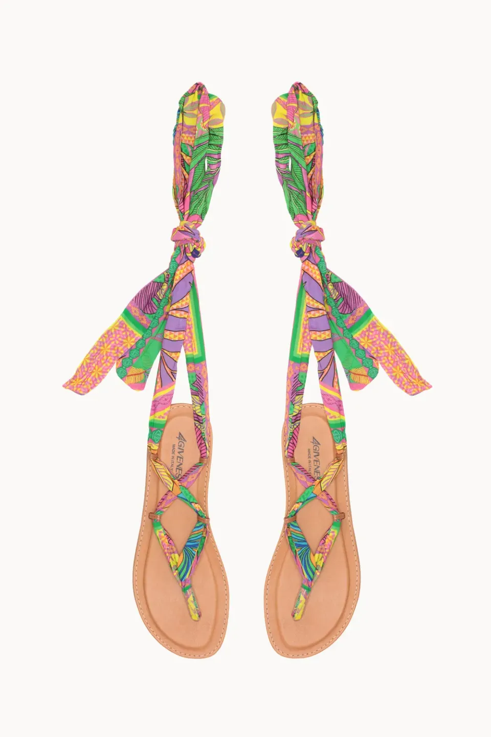 4 Giveness Foulard sandalo infradito donna fantasia