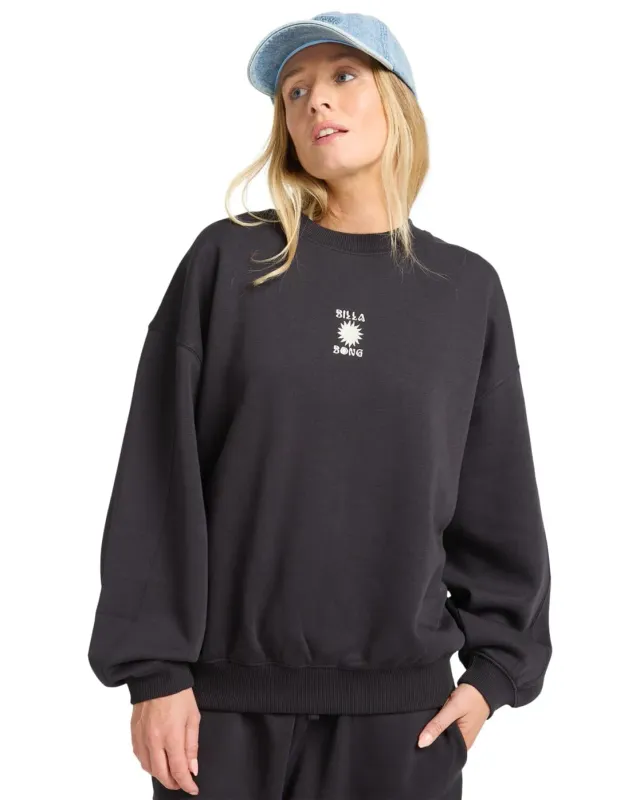 Billabong So Sunny Kendal Crew felpa donna L cotone riciclato