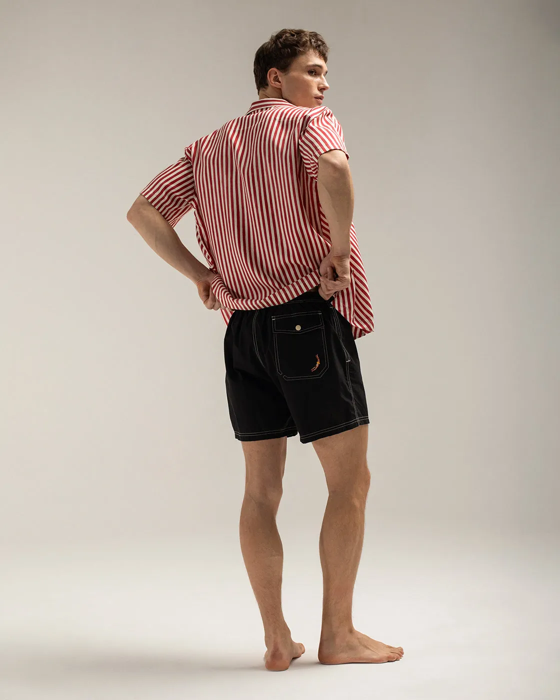 Mosso Sunwear Red Wave camicia manica corta TENCEL traspirante