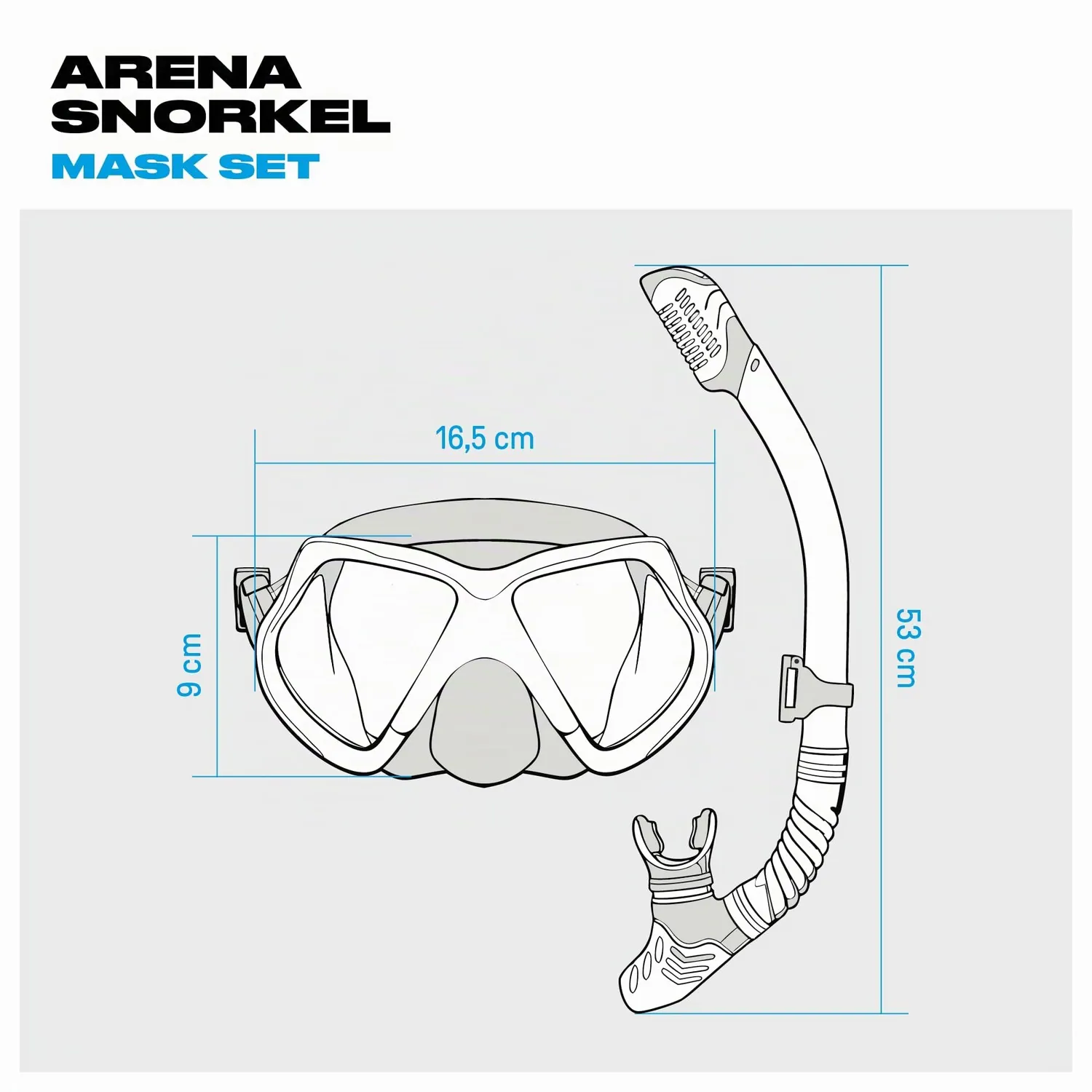 Arena Set maschera boccaglio snorkeling adulti dry-top