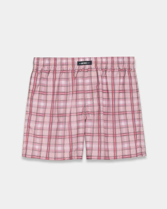 Mosso Sunwear Red Micro Check Costume Mare Rosso Quadretti