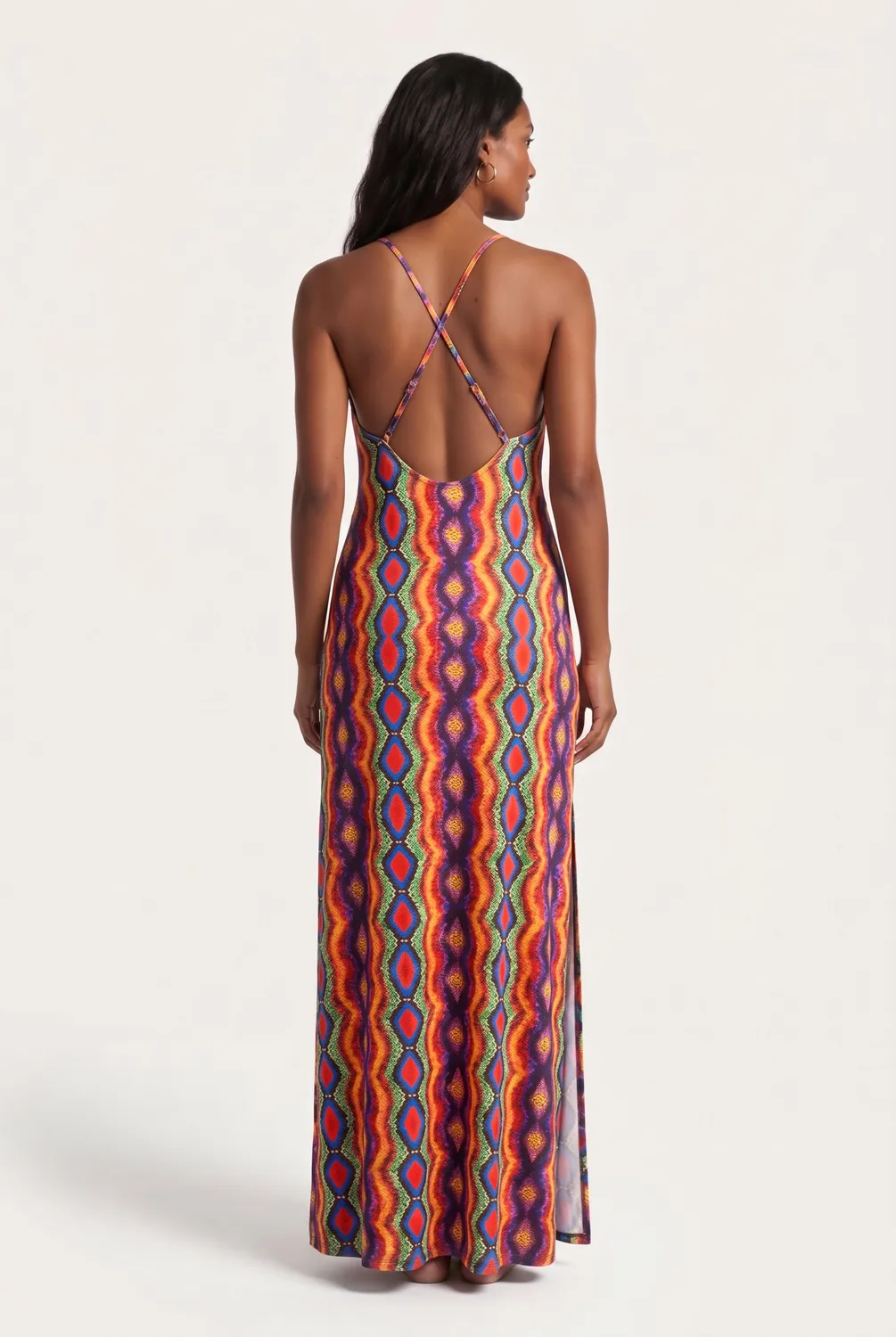 4Giveness Rainbow Python abito lungo var. unica scollo V