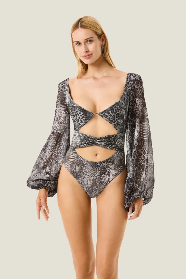 4Giveness Resort Body Animalier Manica Lunga Nodo