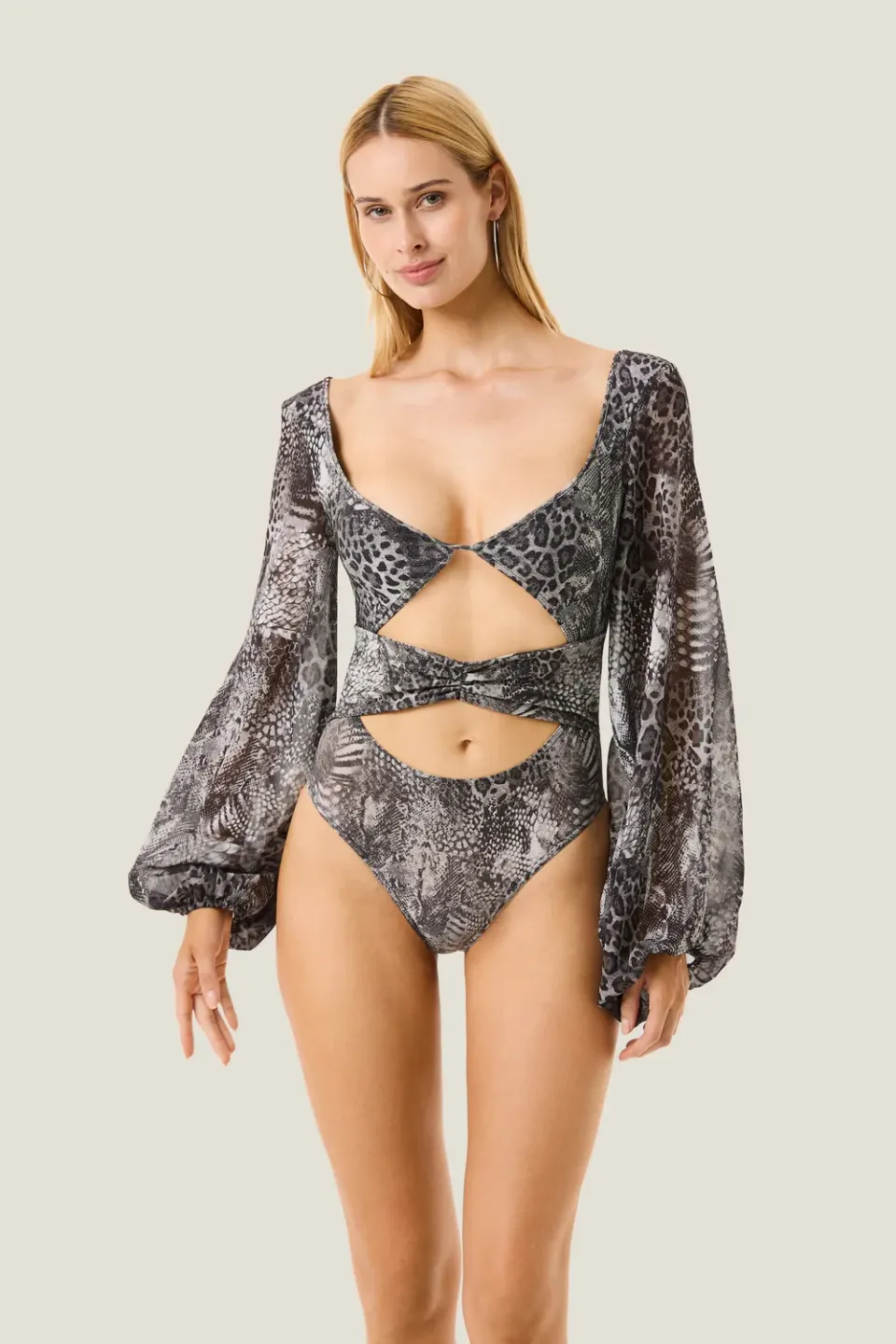 4Giveness Resort Body Animalier Manica Lunga Nodo