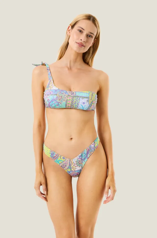 4 Giveness Cachemire Pastel bikini top monospalla strass