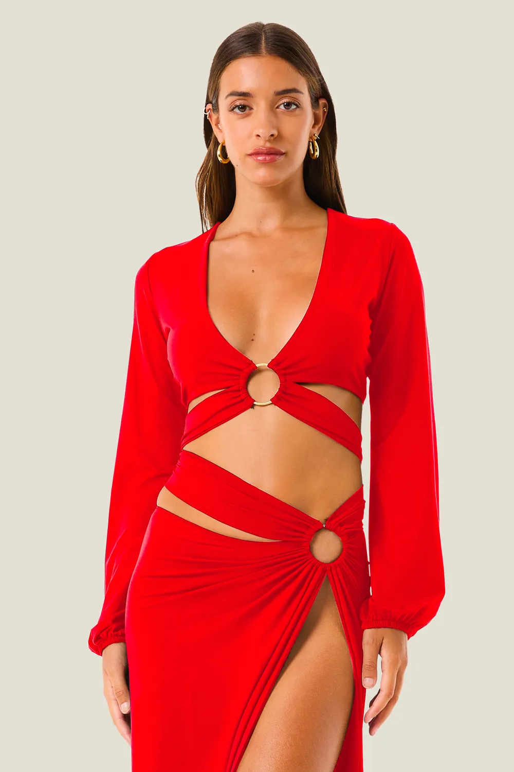 4 Giveness Top Soft Touch top bikini rosso morbido