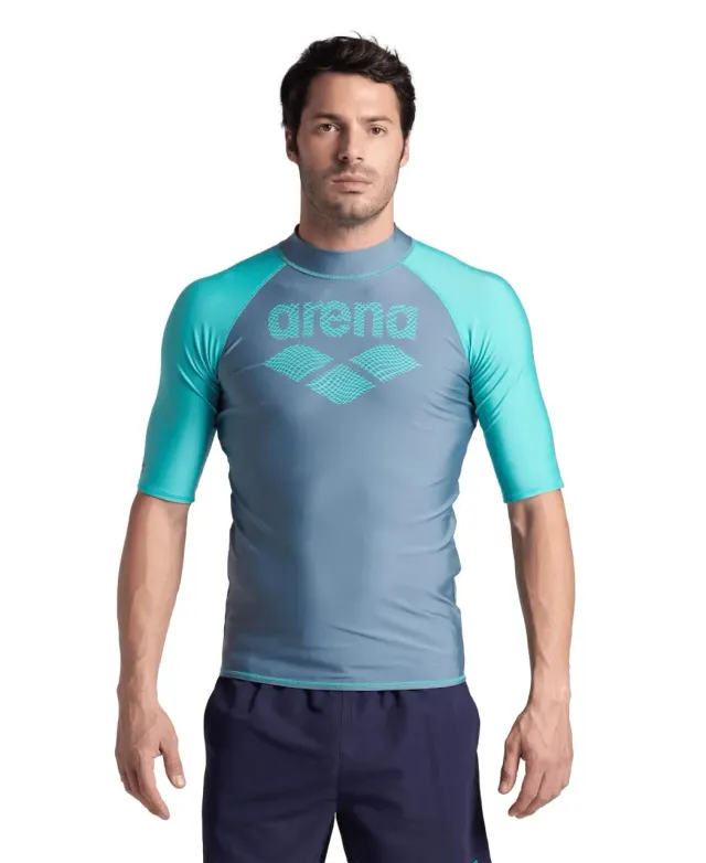 Arena Rash Vest Graphic S/S maglia rash guard uomo manica corta anti-UV
