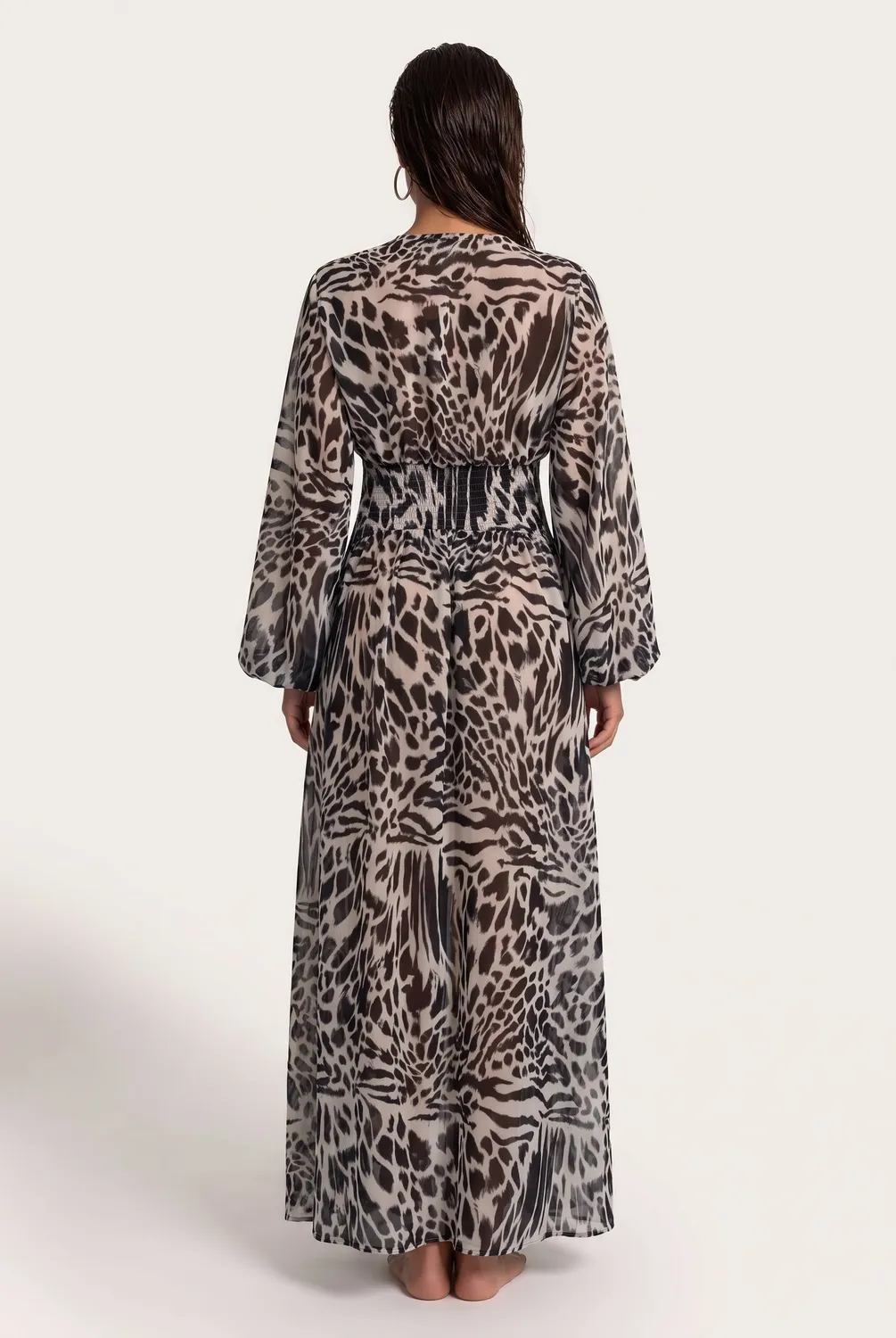 4Giveness Melted Skin abito lungo animalier spacco