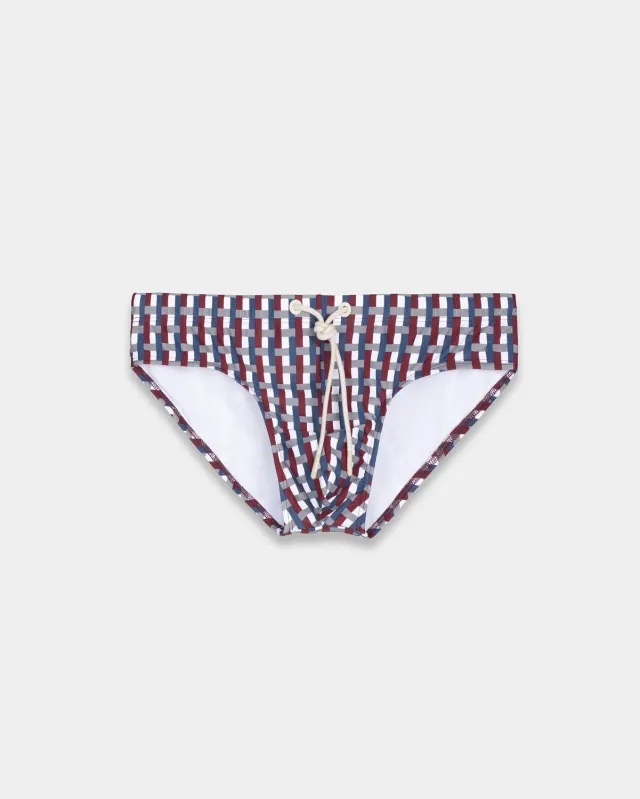 Mosso Sunwear Intreccio slip mare bordeaux resistente cloro
