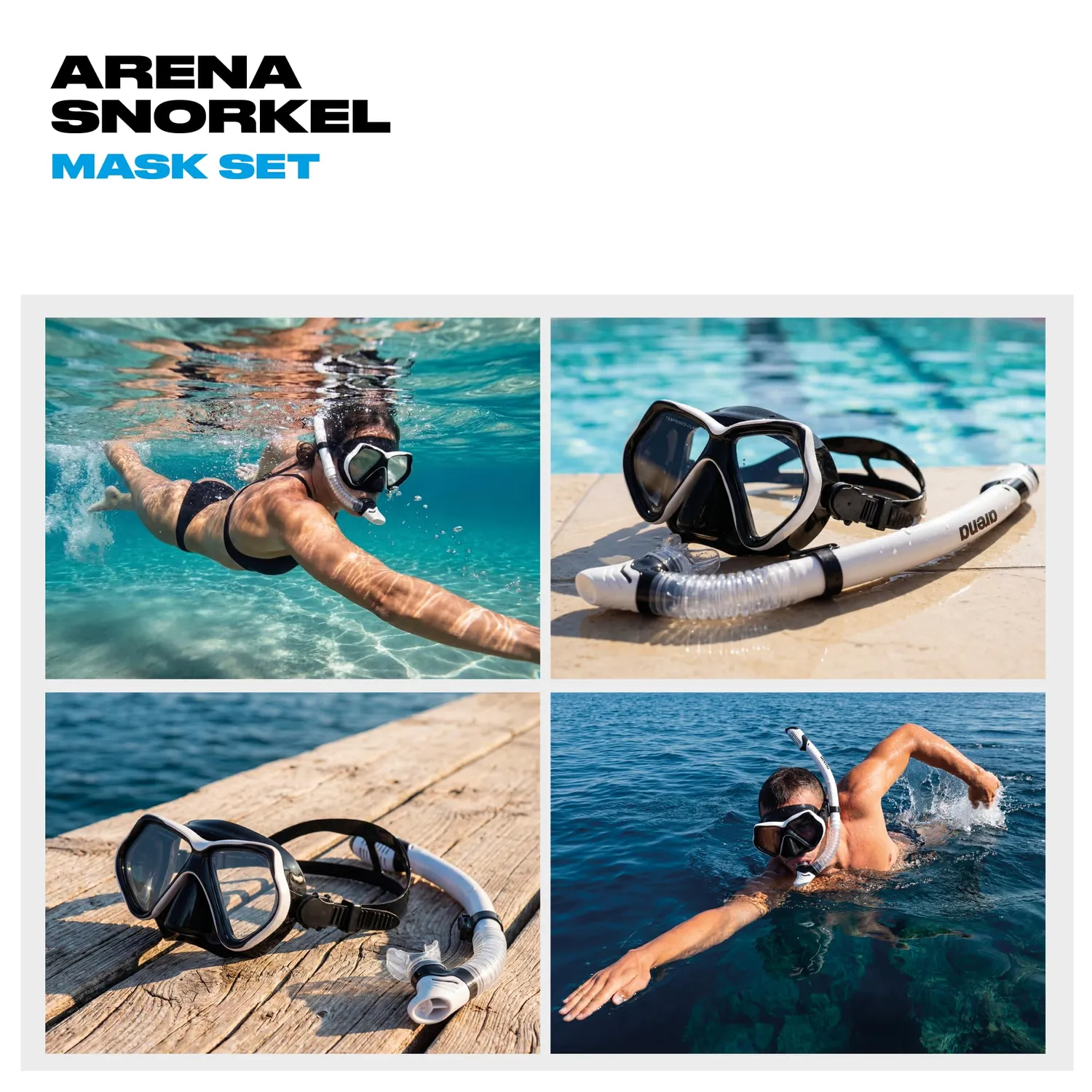 Arena Set maschera boccaglio snorkeling adulti dry-top