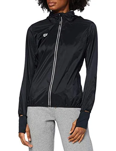 Arena Windbreaker giacca antivento donna nero-rosso L