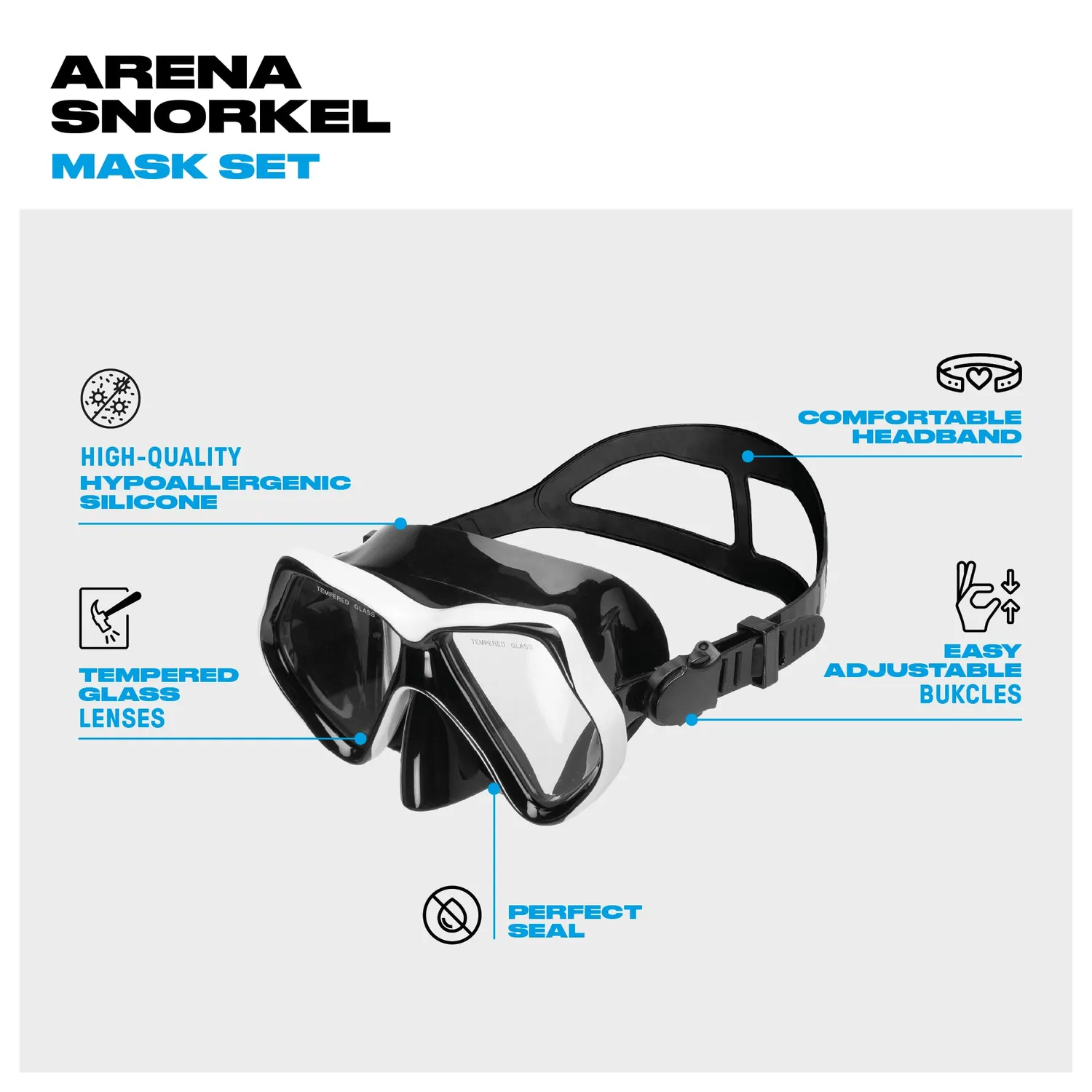 Arena Set maschera boccaglio snorkeling adulti dry-top