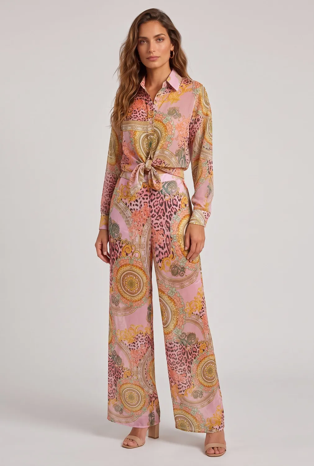 4 Giveness Over pantalone copricostume georgette glitter